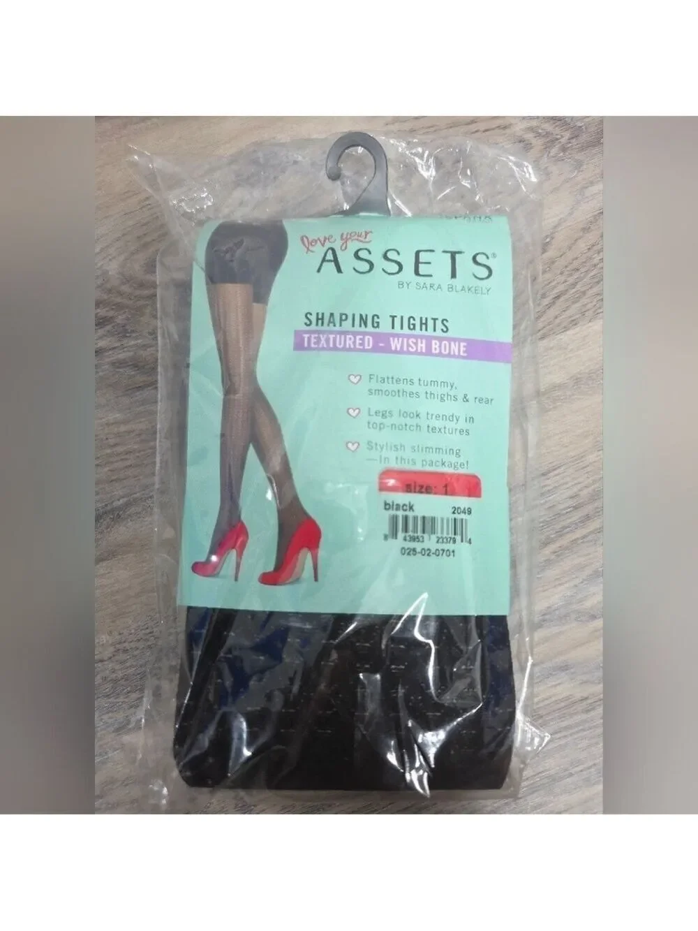 Assets by Sara Blakely Shaping Tights Textured Wish Bone Black Size 1 - New